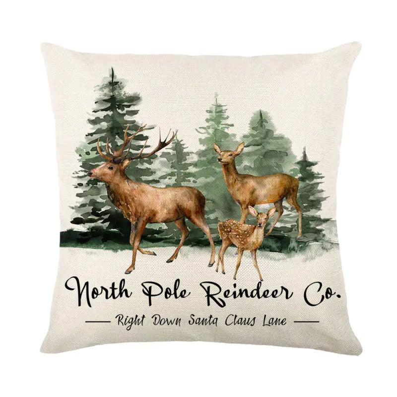Christmas Tree Elk Print Pillow £6.50