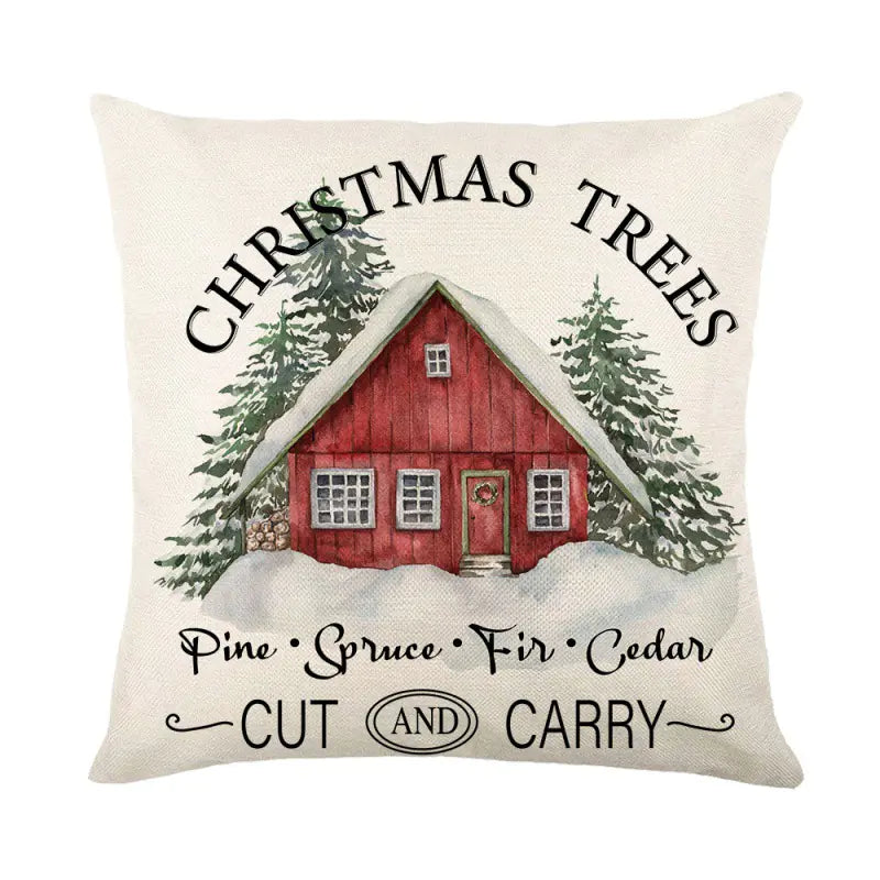 Christmas Tree Elk Print Pillow £6.50